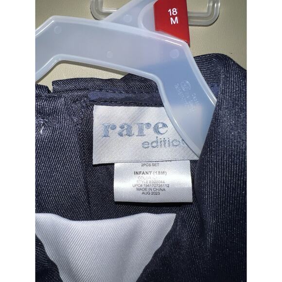 Rare Editions Girls Dress With Shorts 2-Piece Set Navy 18M - Picture 3 of 10